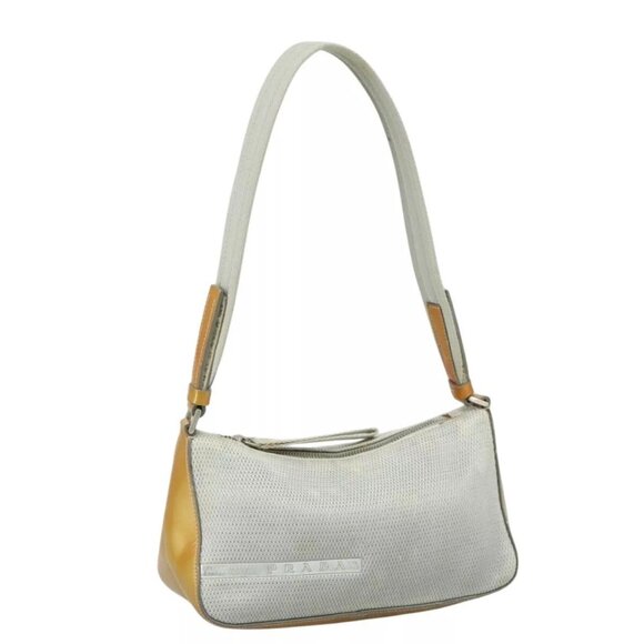 PRADA Sports Shoulder Bag Nylon Gray Silver Auth - Picture 1 of 16